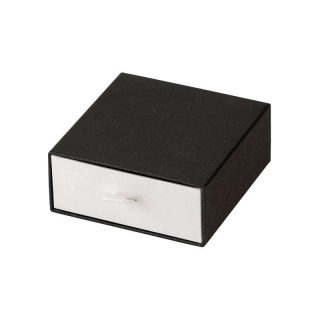 Kartoninė dėžutė - stalčiukas  žiedams , auskarams universali 70 x 70x 30  mm pilka/balta