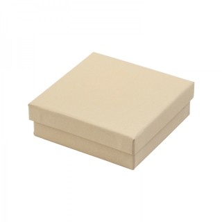 Kartoninė dėžutė 90x90x32 mm smėlio spalvos