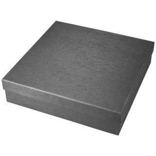 Kartoninė dėžutė grafito spalvos 198x198x50 mm
