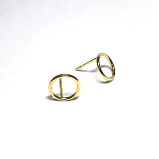 Žiedelis sidabrinis lituotas 10 mm su kojele  paauksuotas