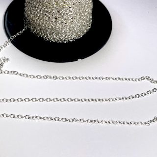 Grandinėlė metražu iš vielos , ovalūs žiedeliai 3.1  x 2.6 mm