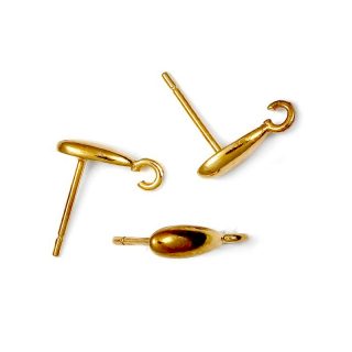 Vinutė sidabrinė auskarui 13.5 mm paauksuota AG925